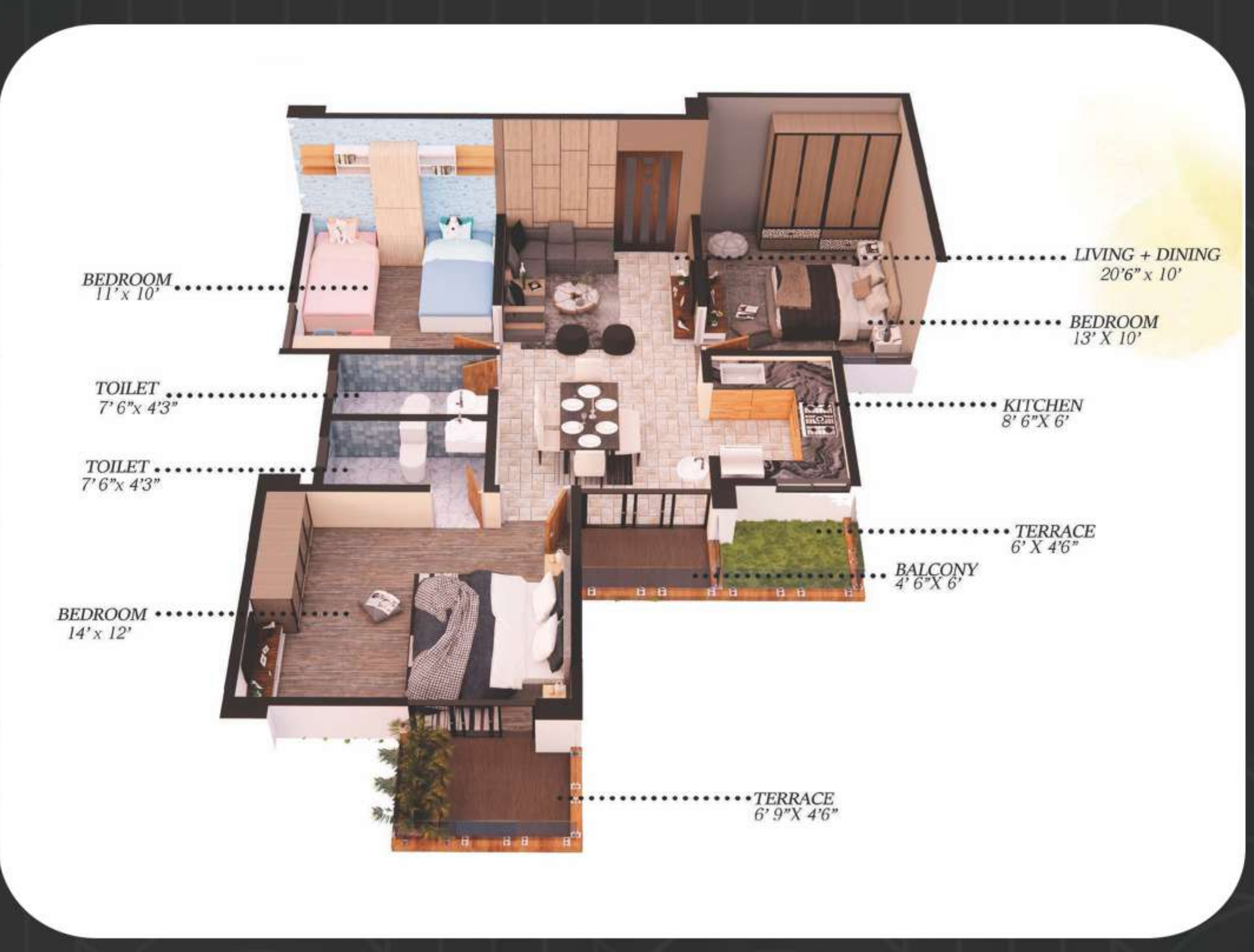 3DFloorPlan of ADH Chandrama Tower