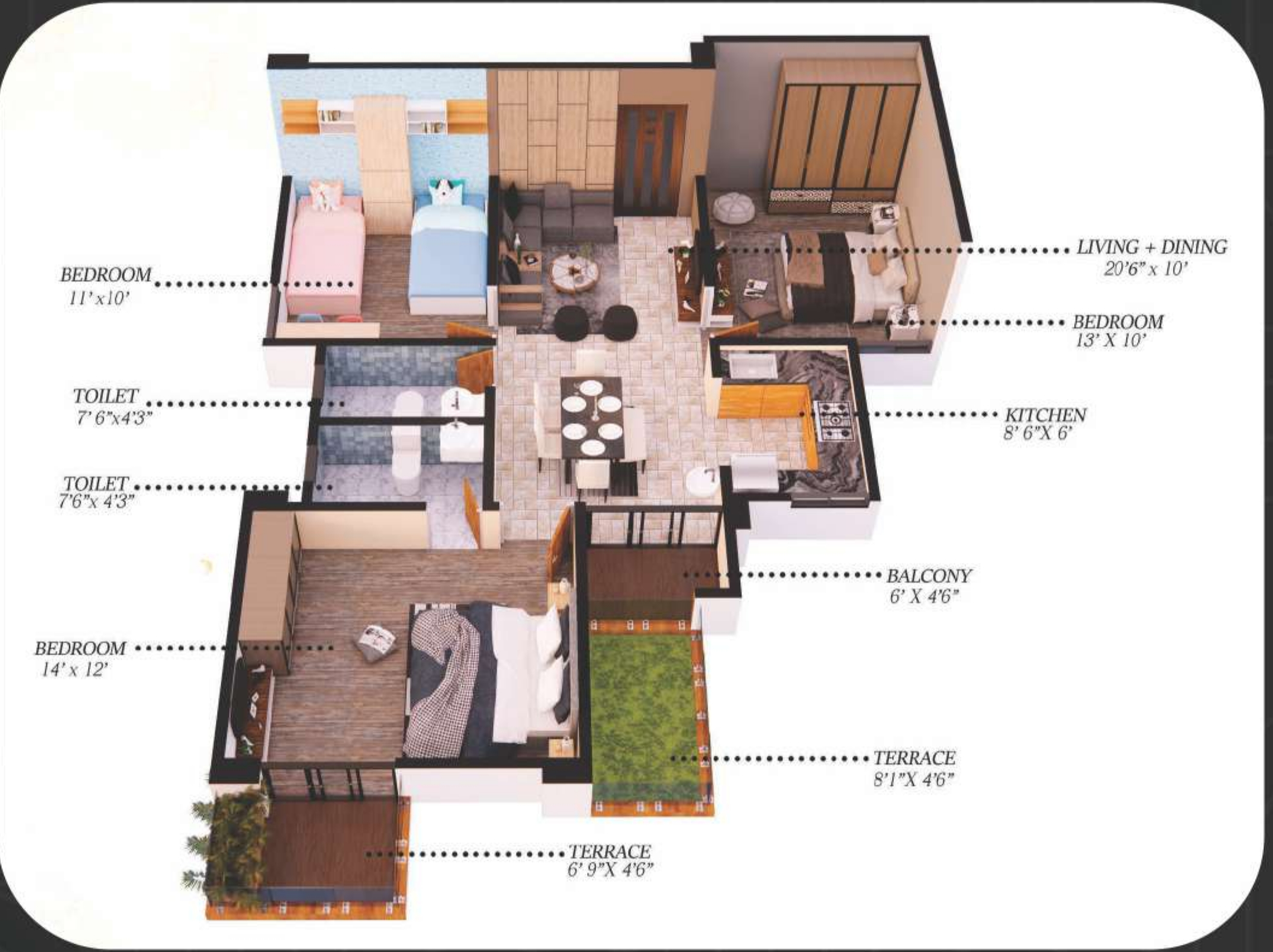 3DFloorPlan of ADH Chandrama Tower