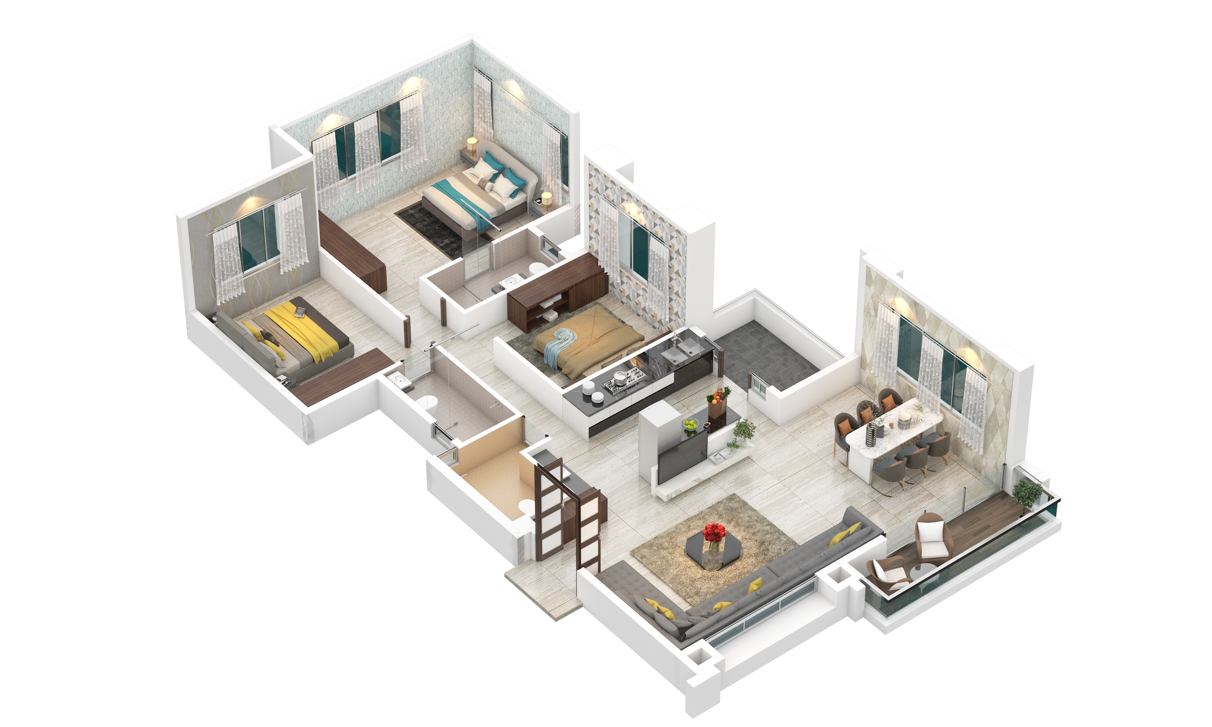 3DFloorPlan of Aakar Pristine