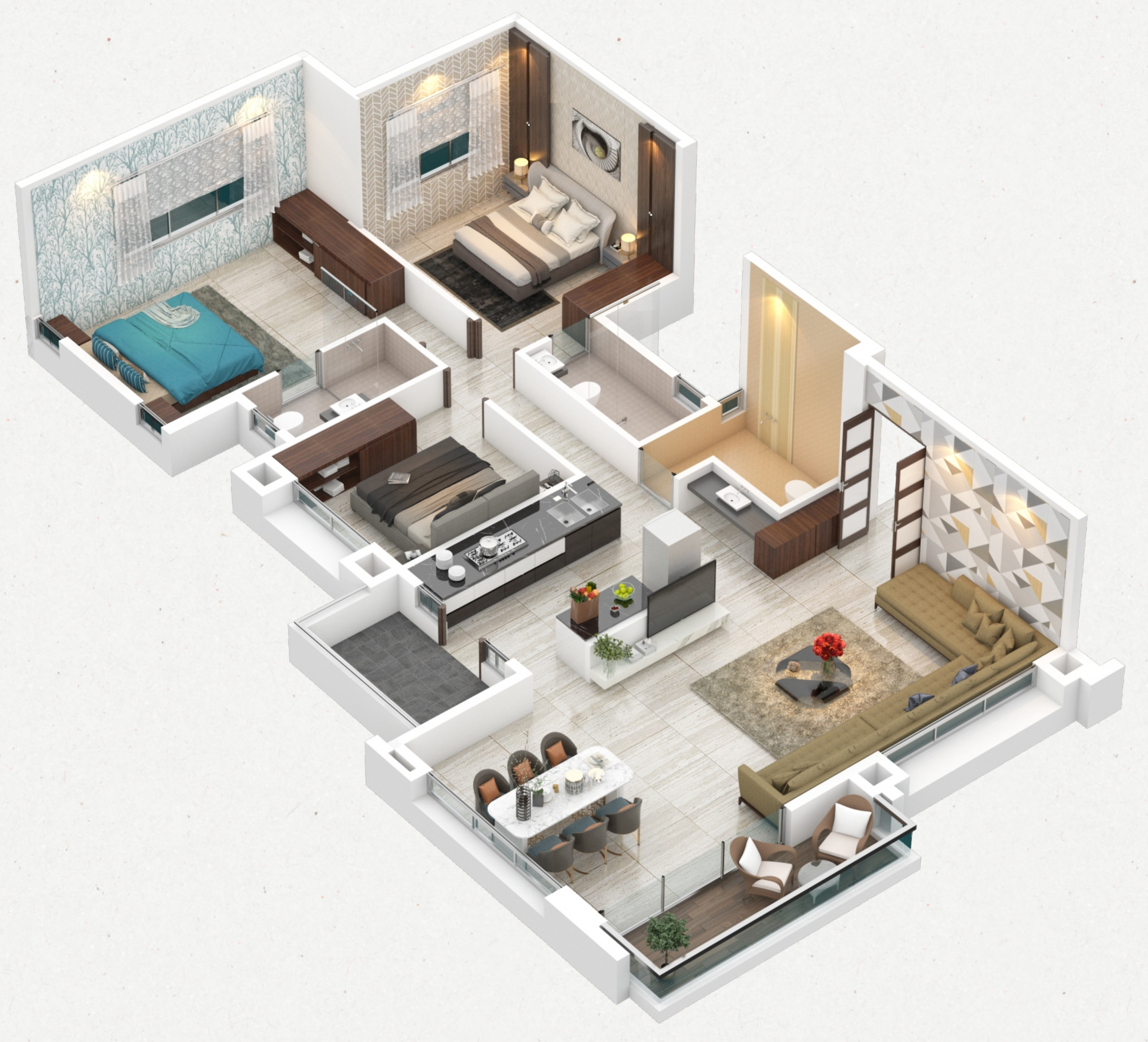 3DFloorPlan of Aakar Pristine