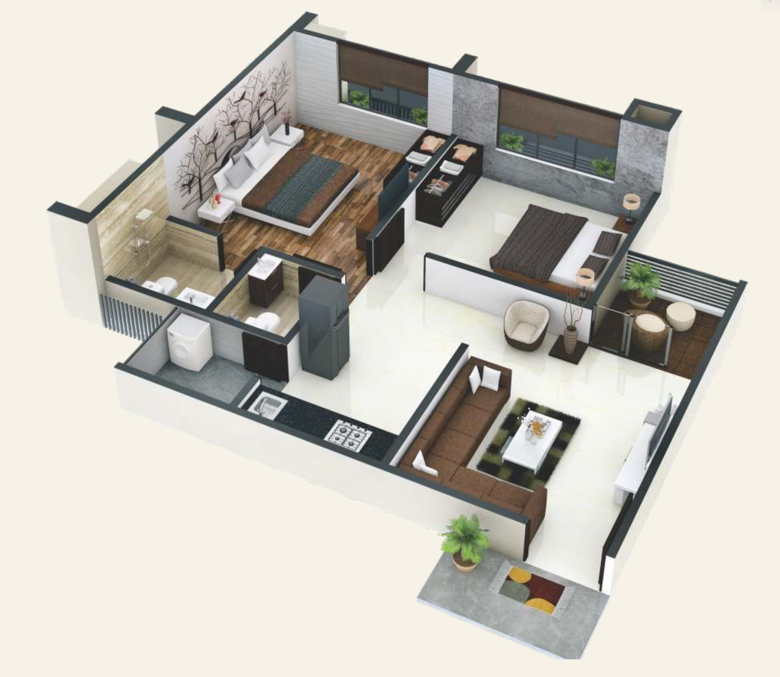 3DFloorPlan of Ashapura Samanvay Residency