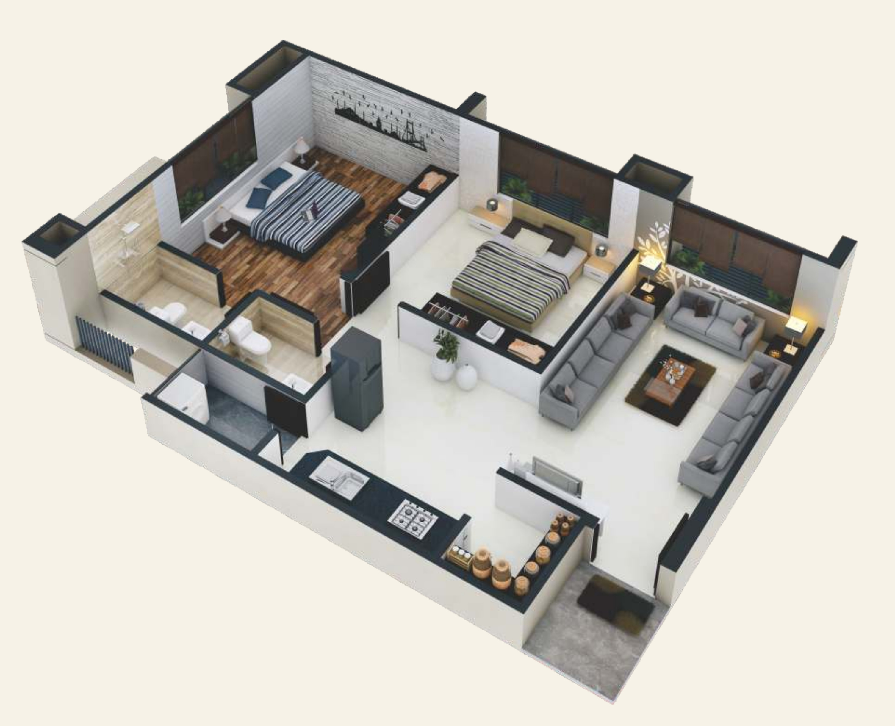 3DFloorPlan of Ashapura Samanvay Residency