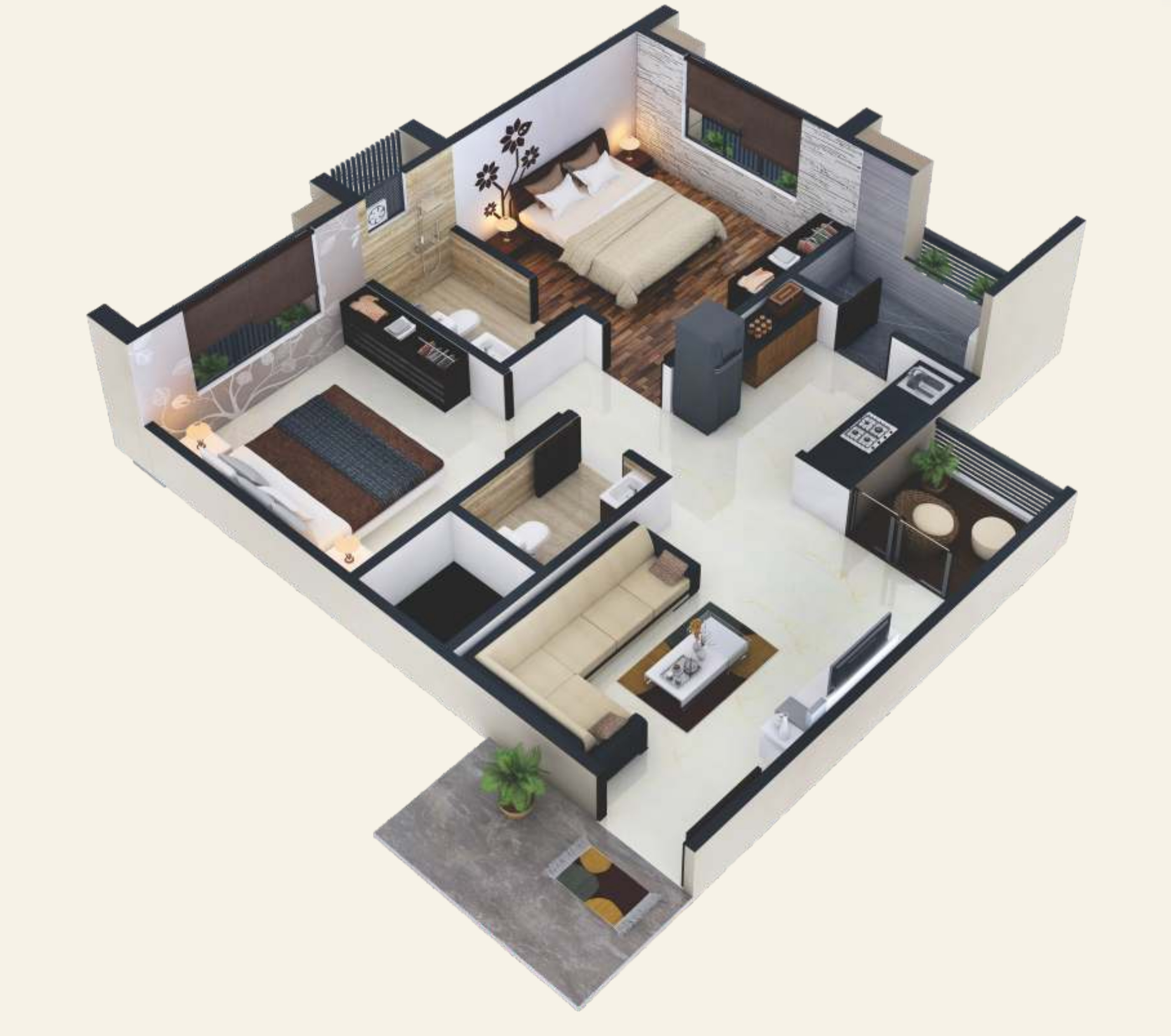 3DFloorPlan of Ashapura Samanvay Residency