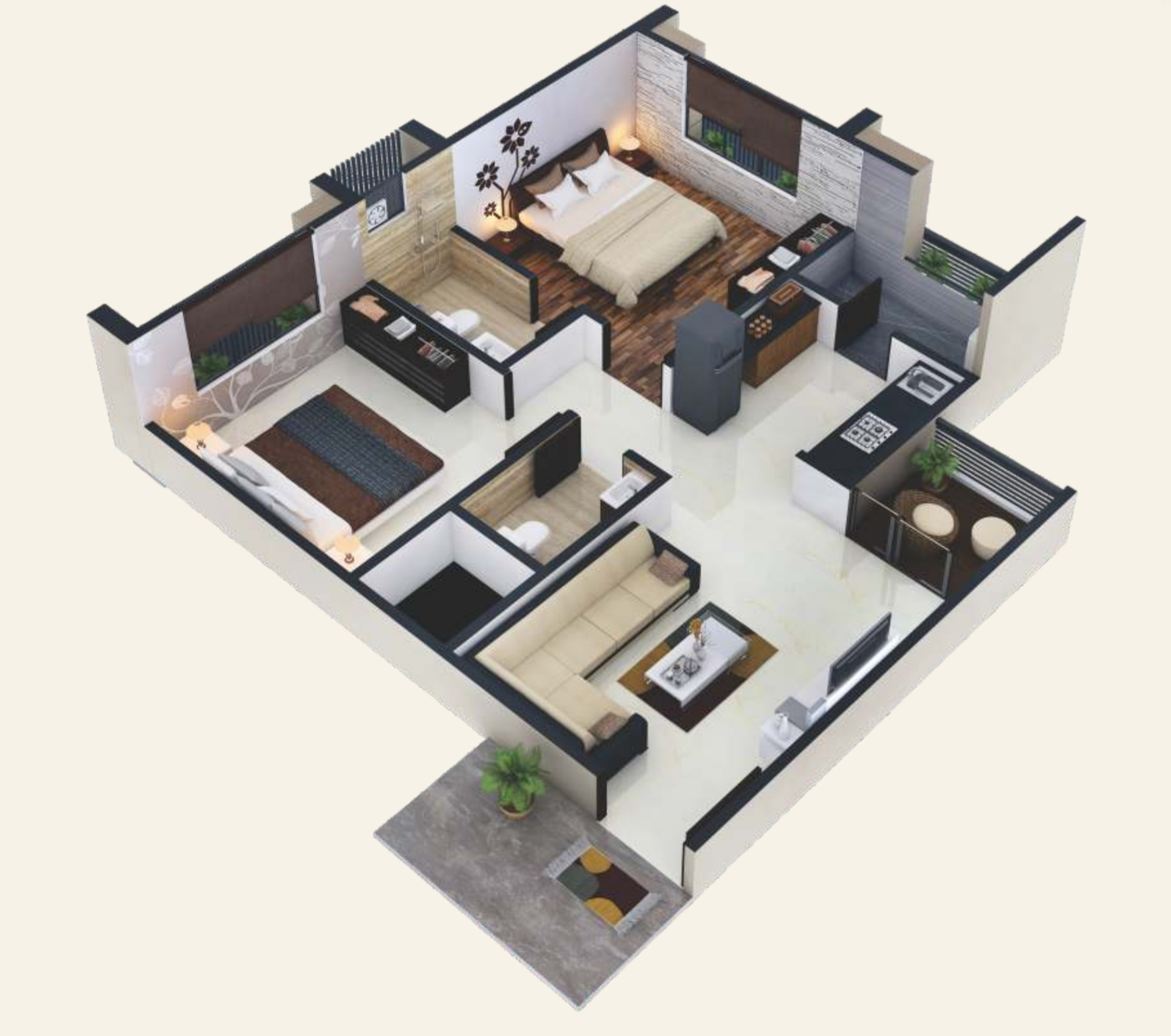 3DFloorPlan of Ashapura Samanvay Residency