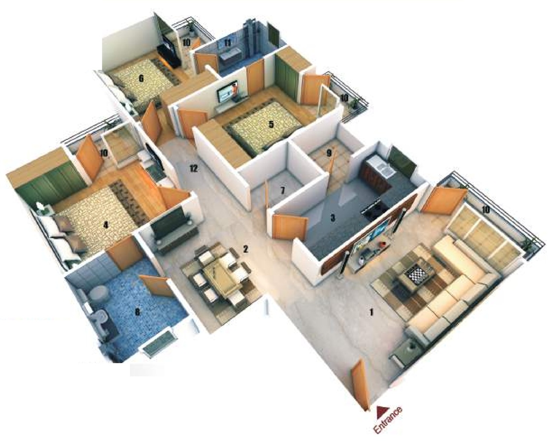 3DFloorPlan of Skyline Infra The Peak
