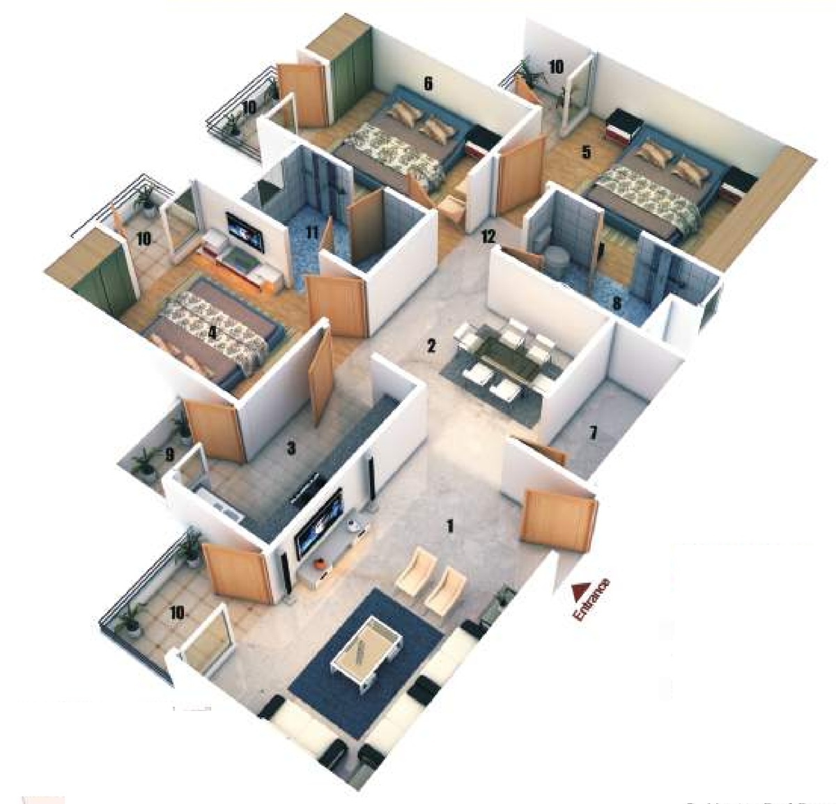 3DFloorPlan of Skyline Infra The Peak