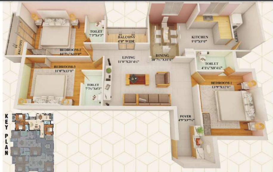 3DFloorPlan of KB Courtyard