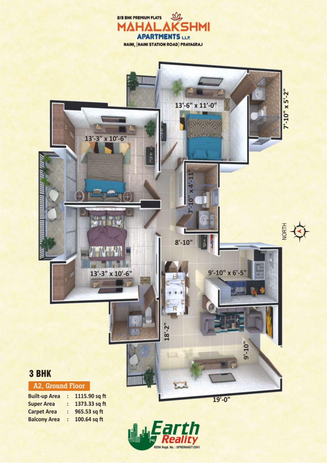 3DFloorPlan of Mahalakshmi Apartments