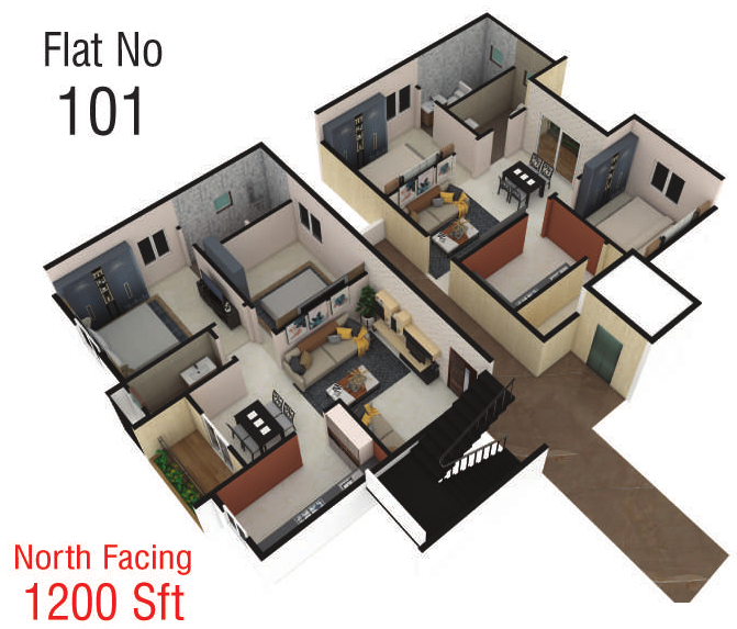 3DFloorPlan of High Hoja Heights 2