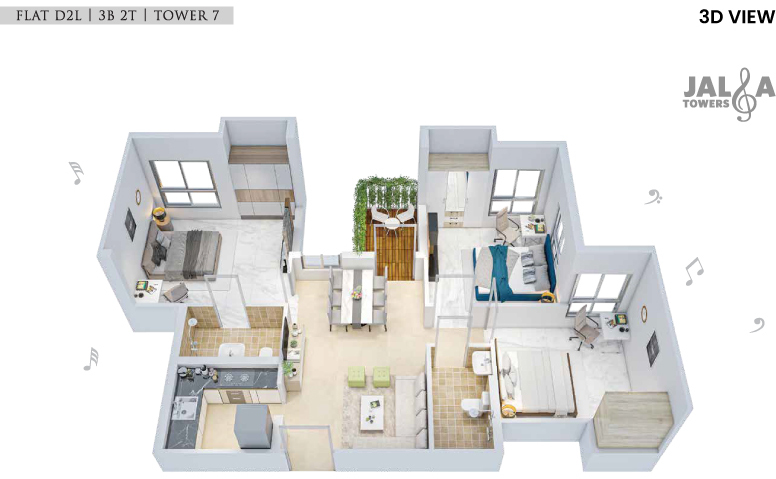 3DFloorPlan of Solaris Shalimar