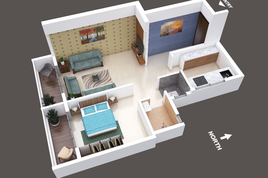 3DFloorPlan of Tirupati Tower
