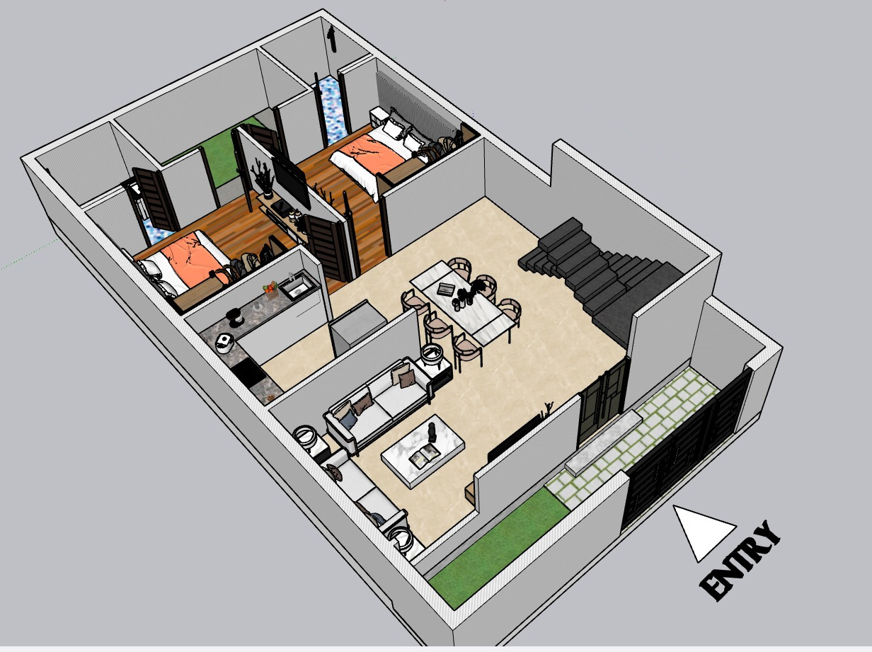 3DFloorPlan of Cosy Rainbow Villa