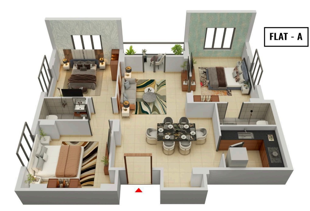 3DFloorPlan of Sibir Roy Dishari Mansion