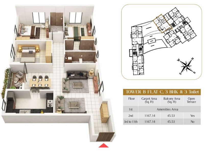 3DFloorPlan of SKDJ Parnasree Skyway