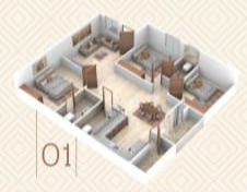3DFloorPlan of KMR Residency