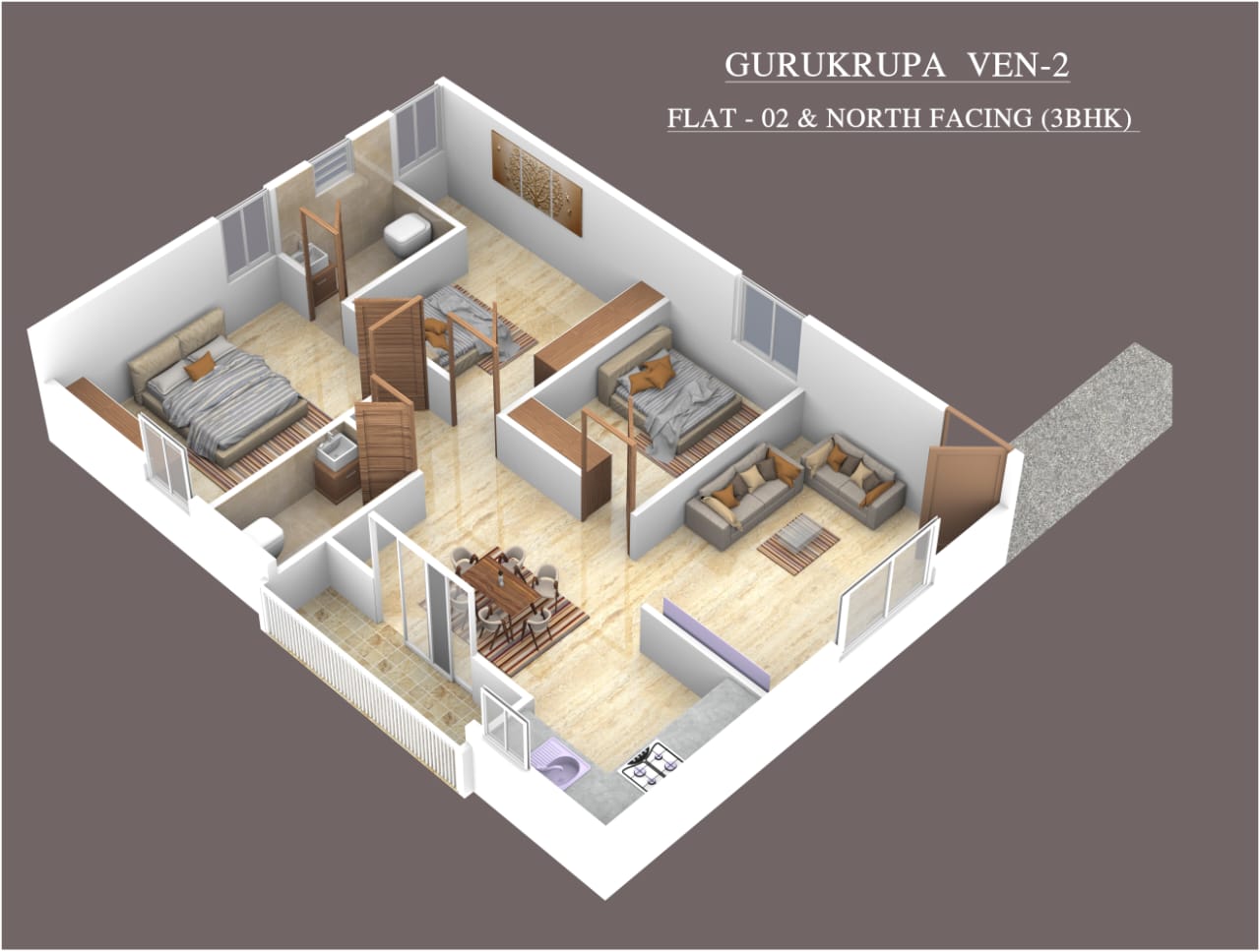 3DFloorPlan of Gurukrupa Lotus
