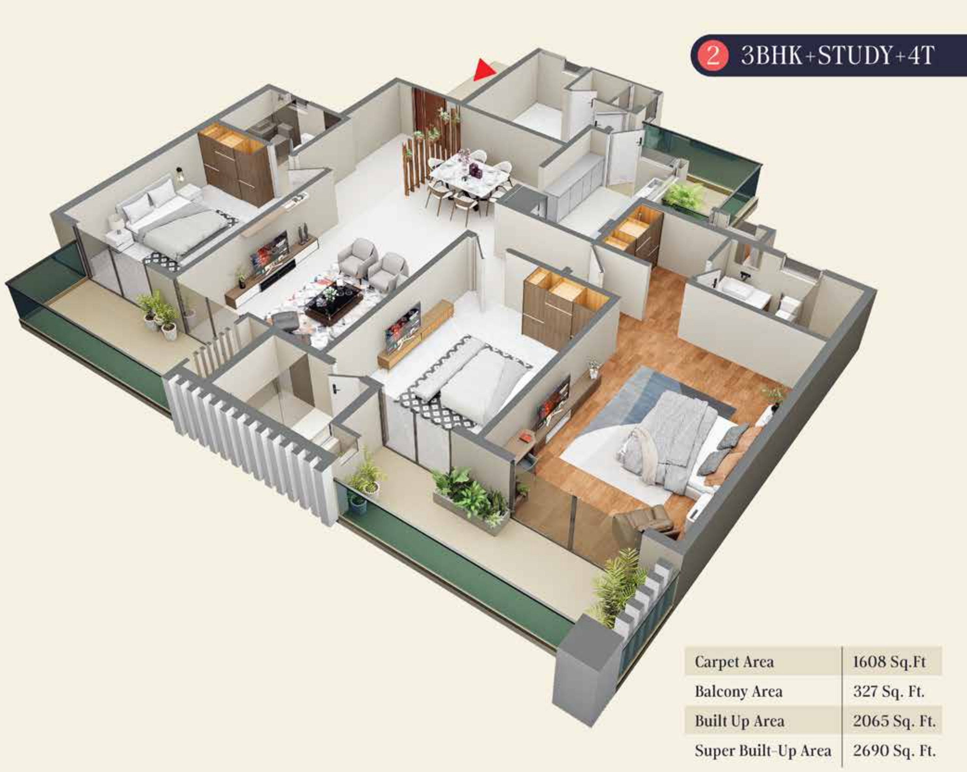 3DFloorPlan of Mansan Aspire Homes