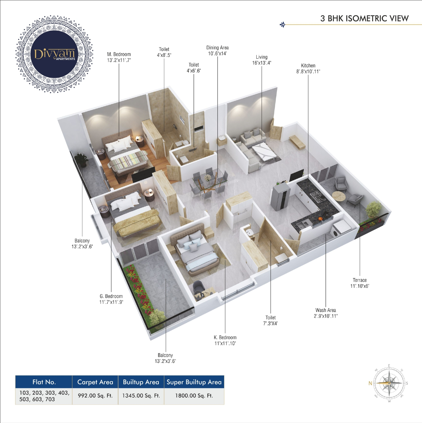 3DFloorPlan of Divyam Apartments