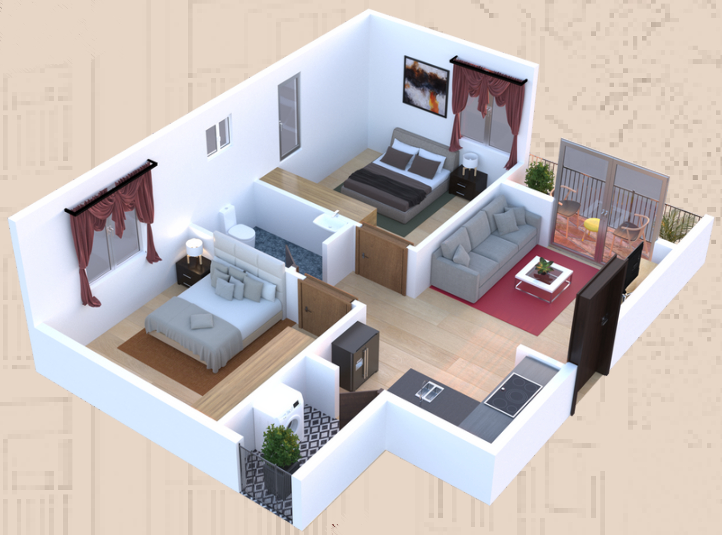 3DFloorPlan of Habulus Sai Nivas
