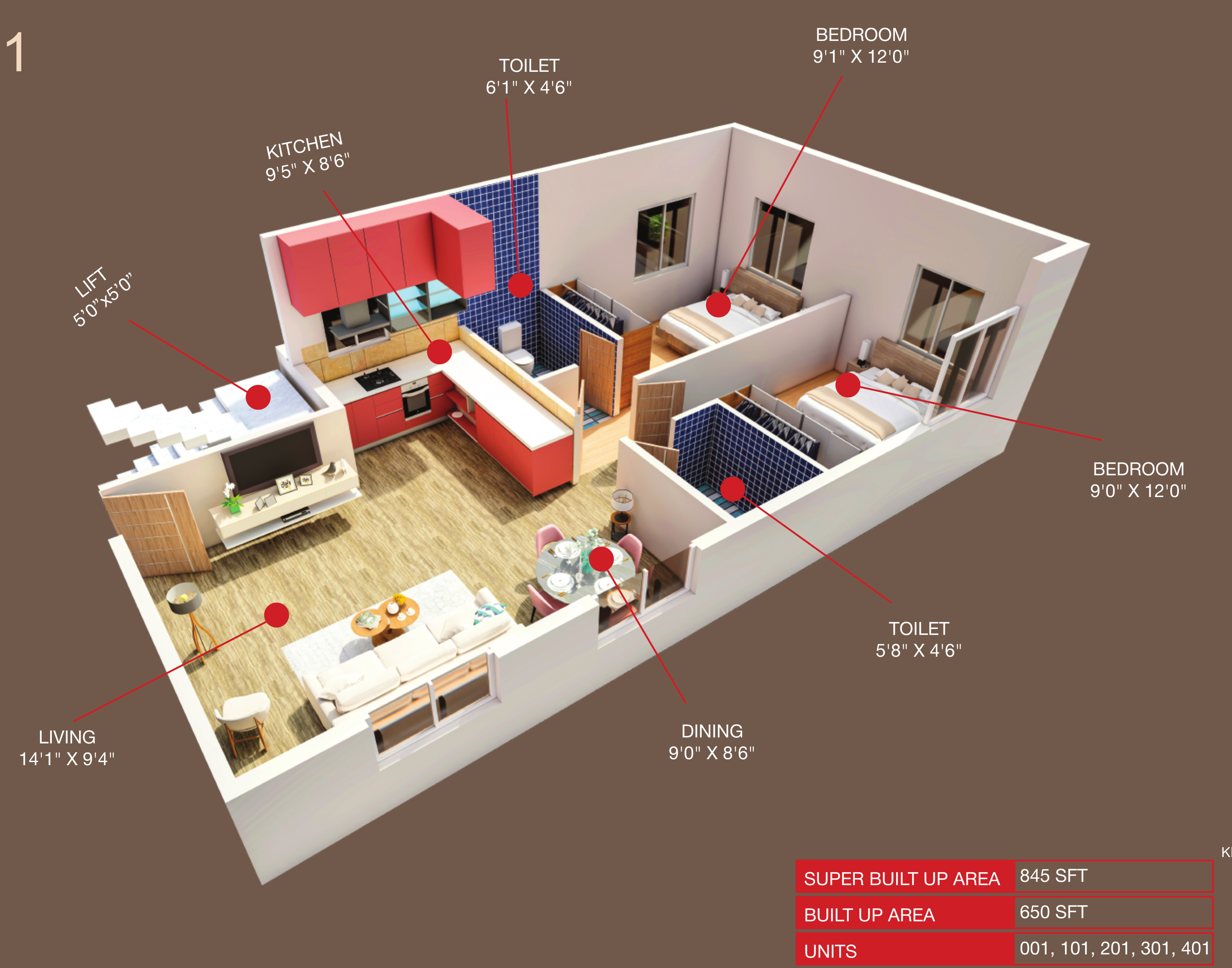 3DFloorPlan of Sree Reddy Aahvan