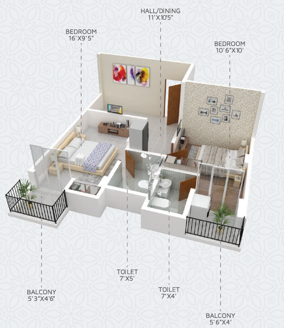 Upper Level Duplex Plan
