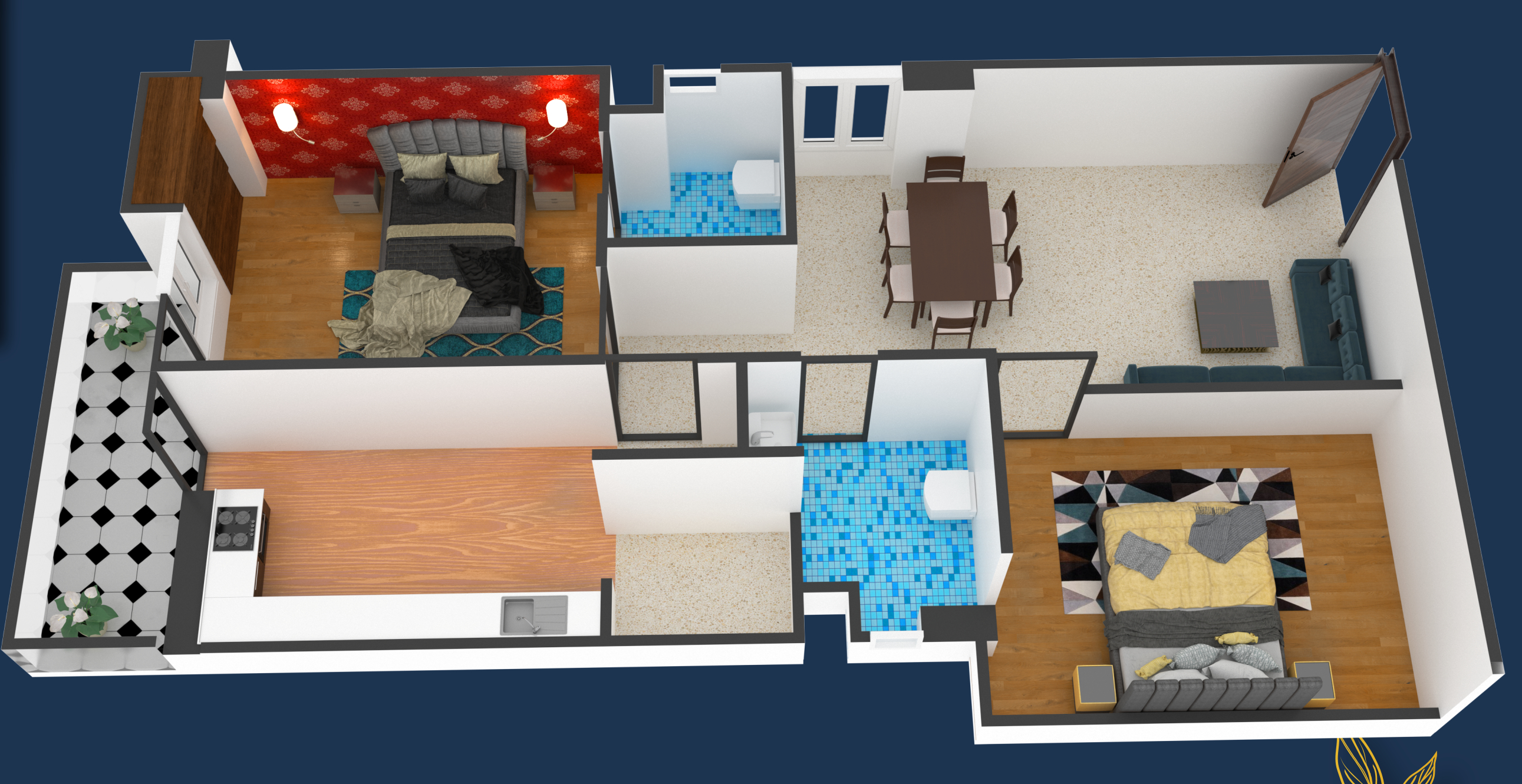 3DFloorPlan of Bhavya Kashi