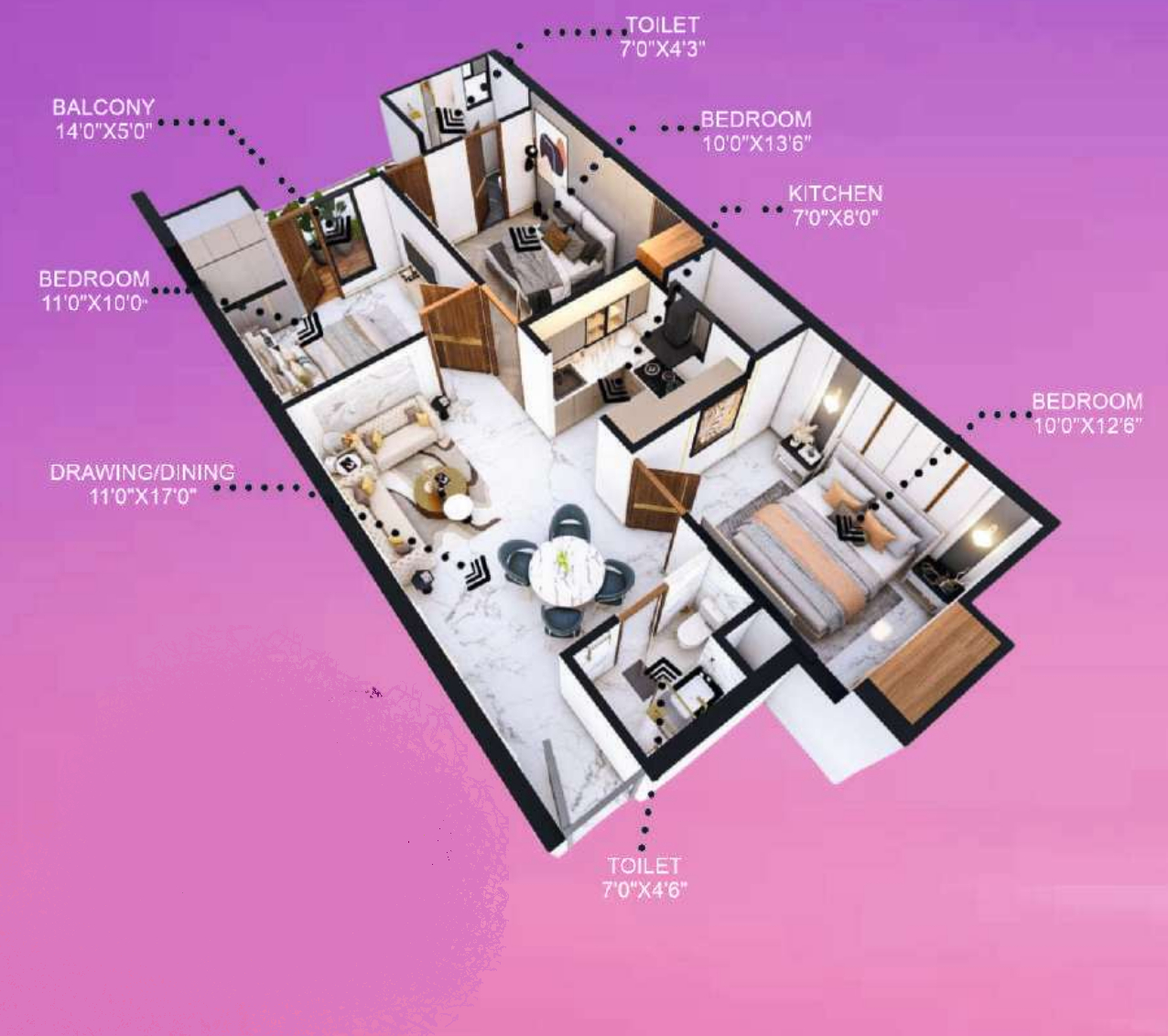 3DFloorPlan of Vihaan 107