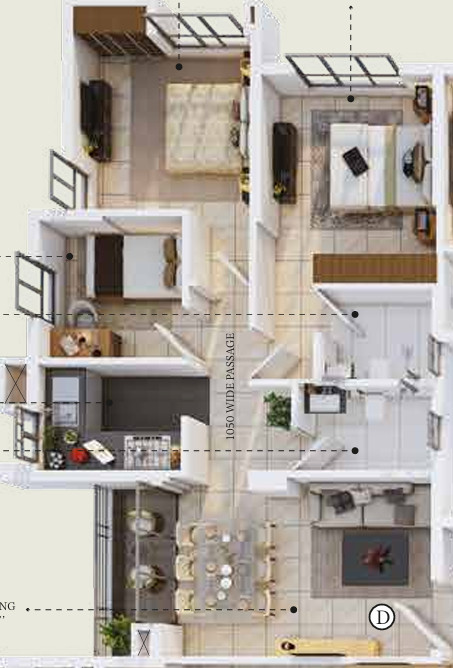 3DFloorPlan of Salarpuria Suncrest Estate Phase II
