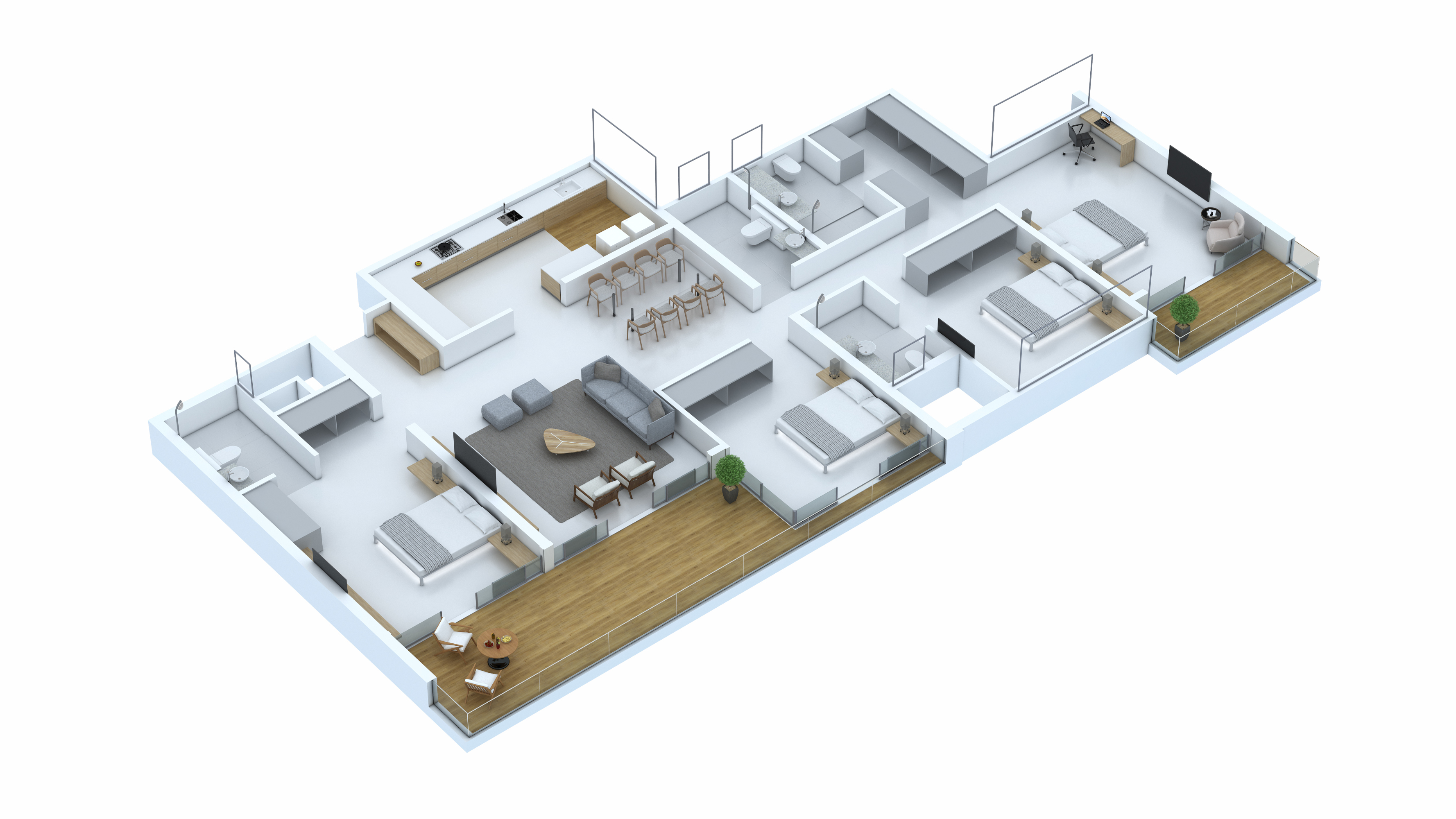 3DFloorPlan of Enerrgia 5 Racecourse By Skyi Phase II
