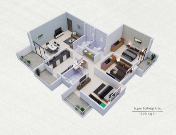 3DFloorPlan of Gajanan Heights