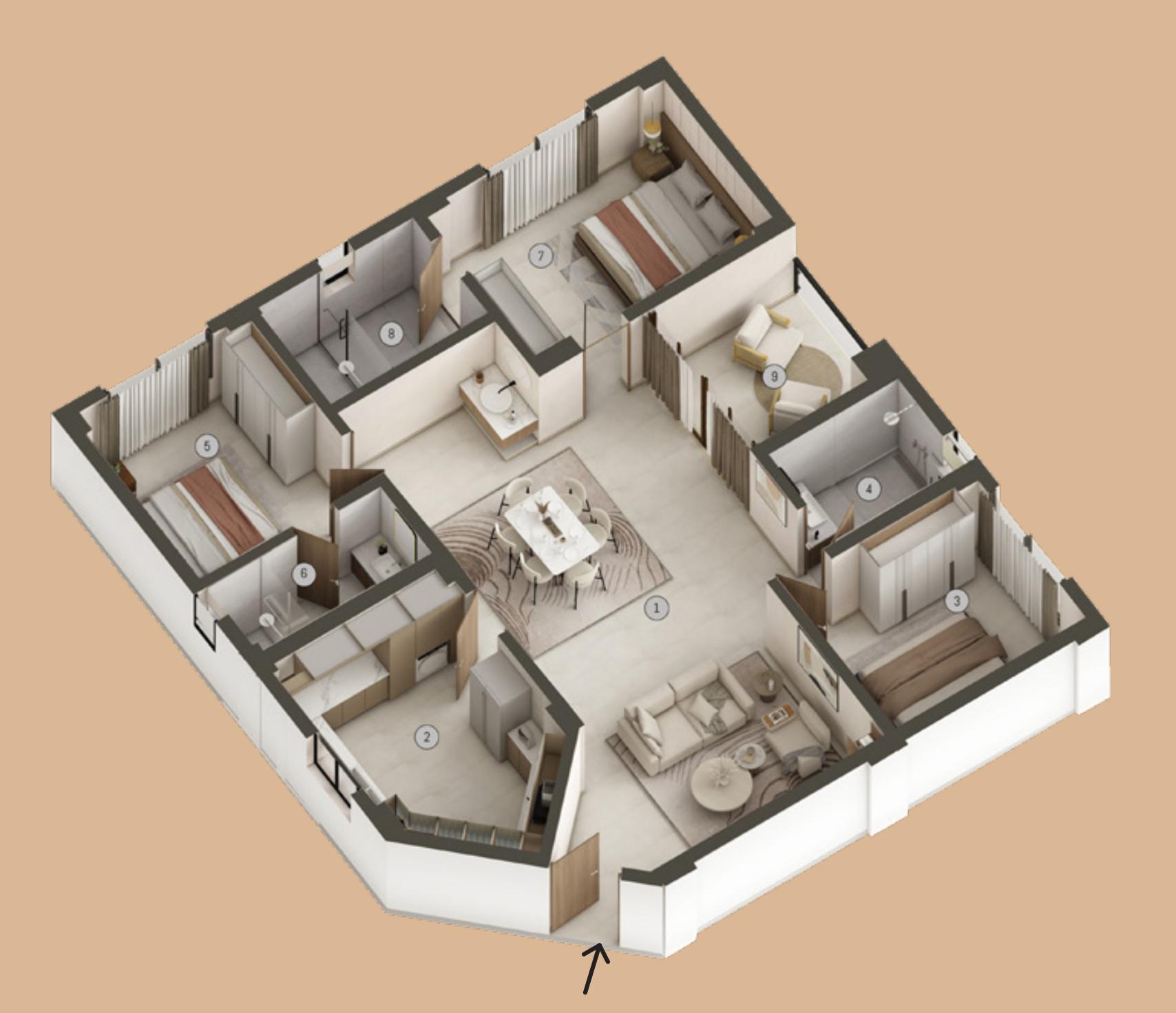3DFloorPlan of Builtech Aura