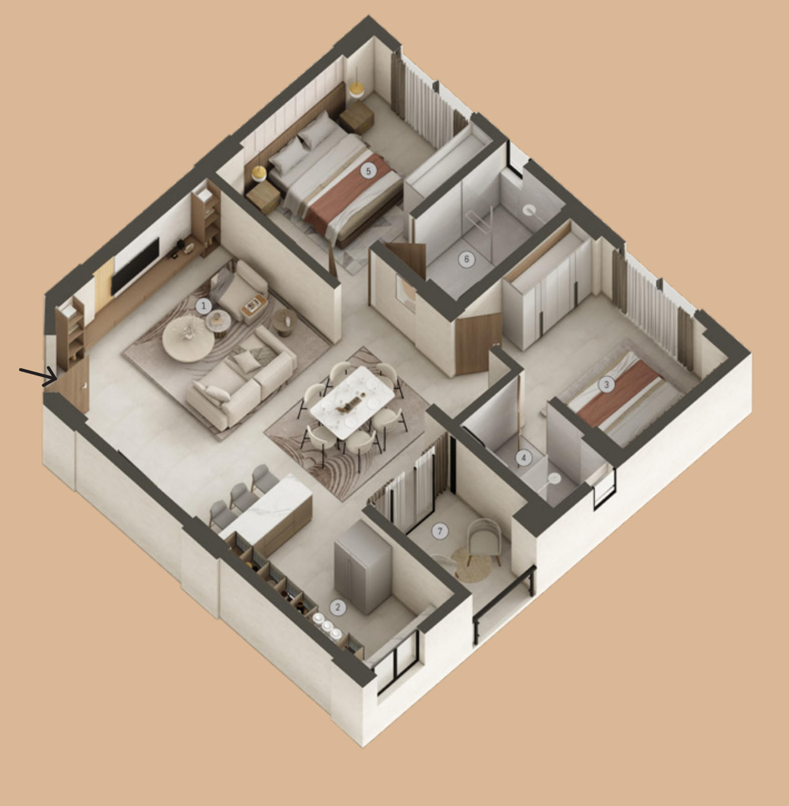 3DFloorPlan of Builtech Aura