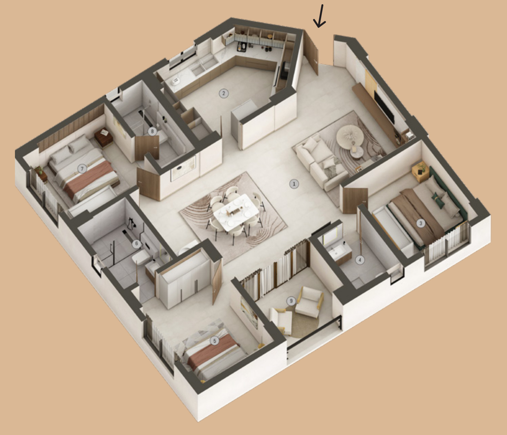 3DFloorPlan of Builtech Aura