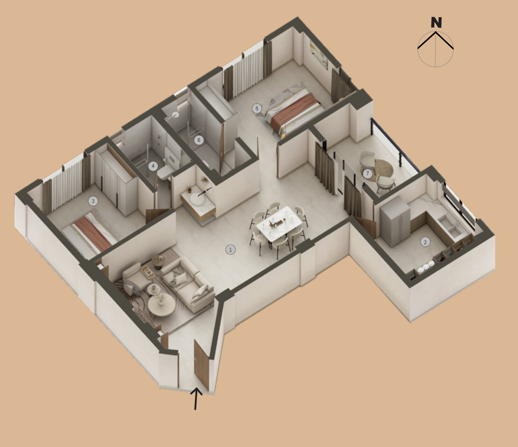 3DFloorPlan of Builtech Aura