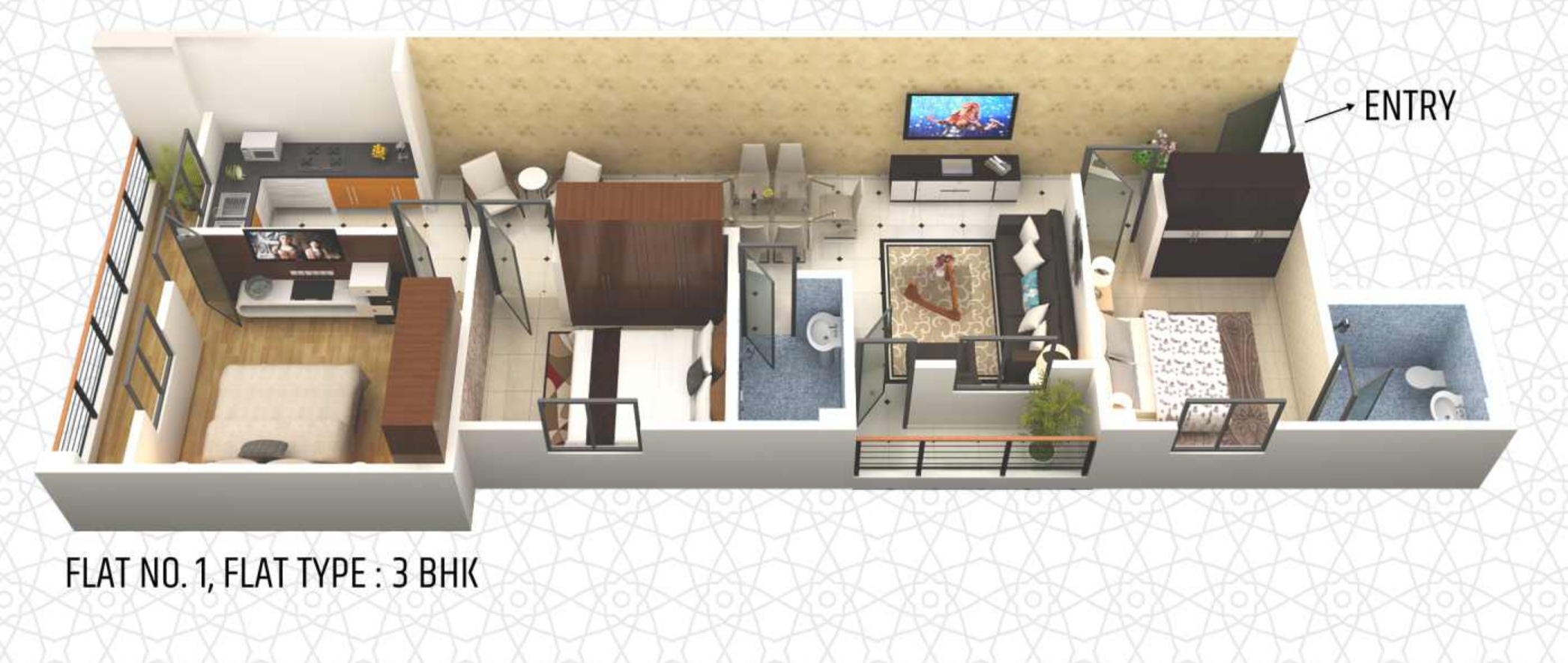 3DFloorPlan of Peace Salma Residency