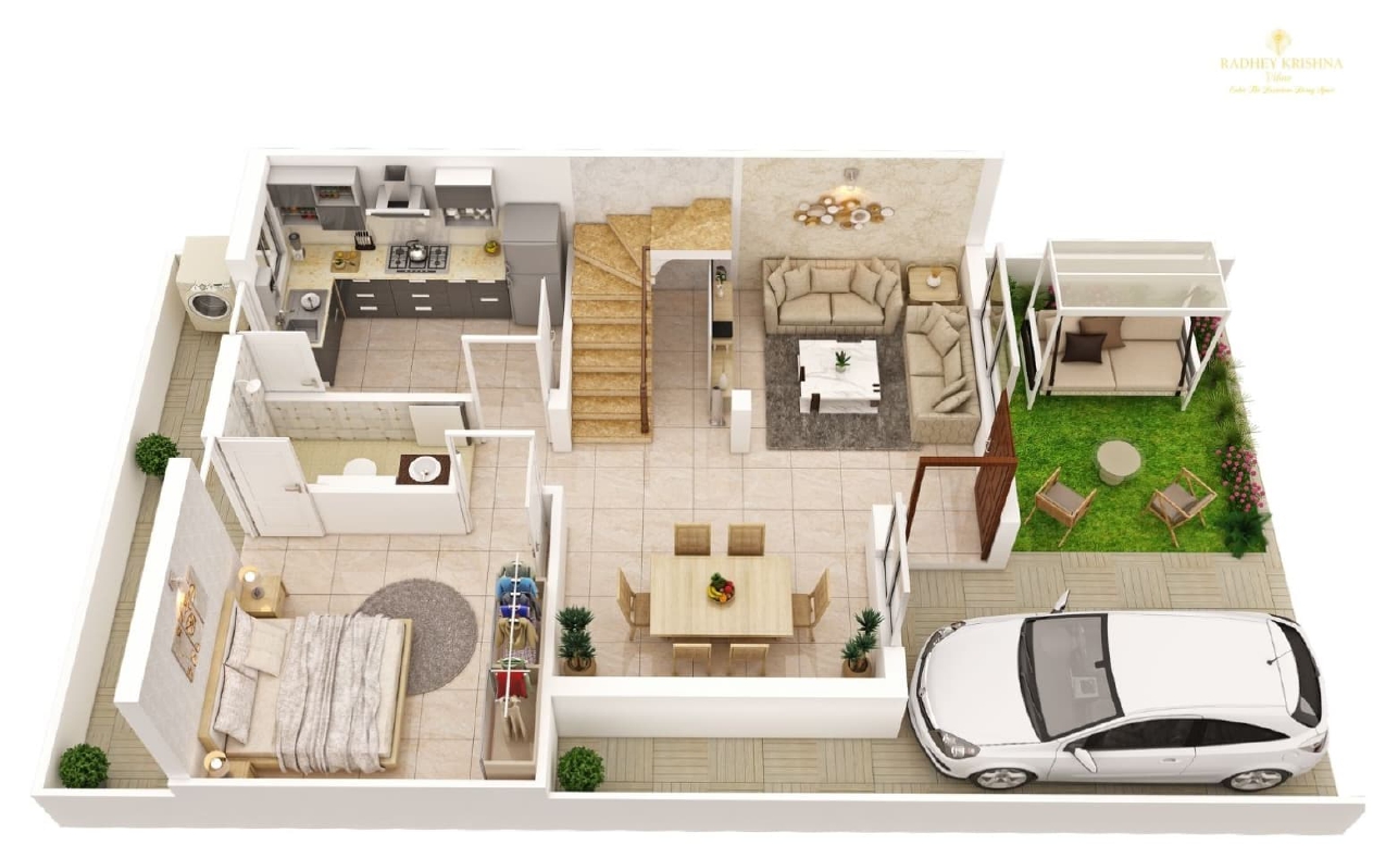 3DFloorPlan of Radhe Krishna Vihar