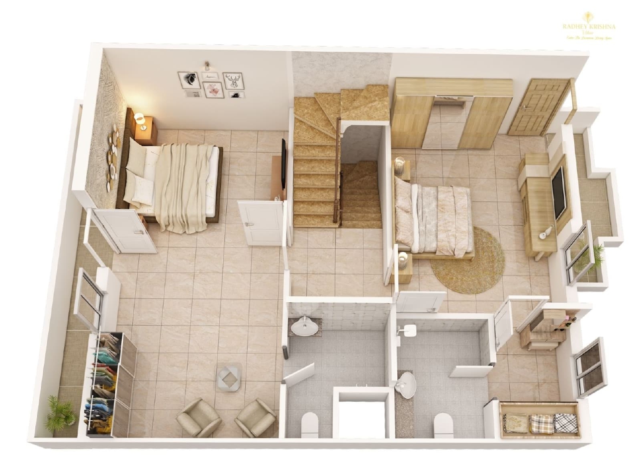 3DFloorPlan of Radhe Krishna Vihar