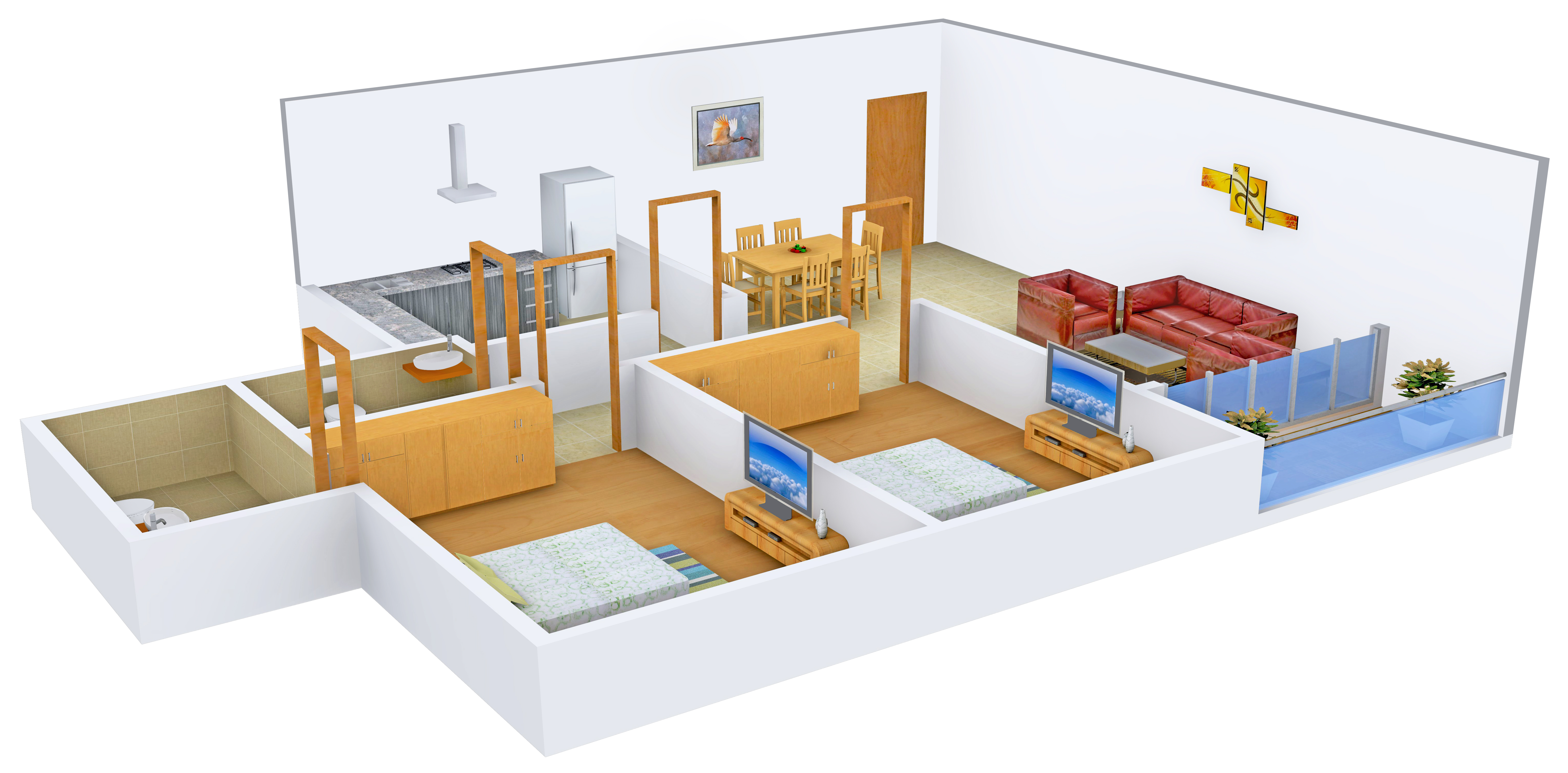3DFloorPlan of K Raheja Vistas