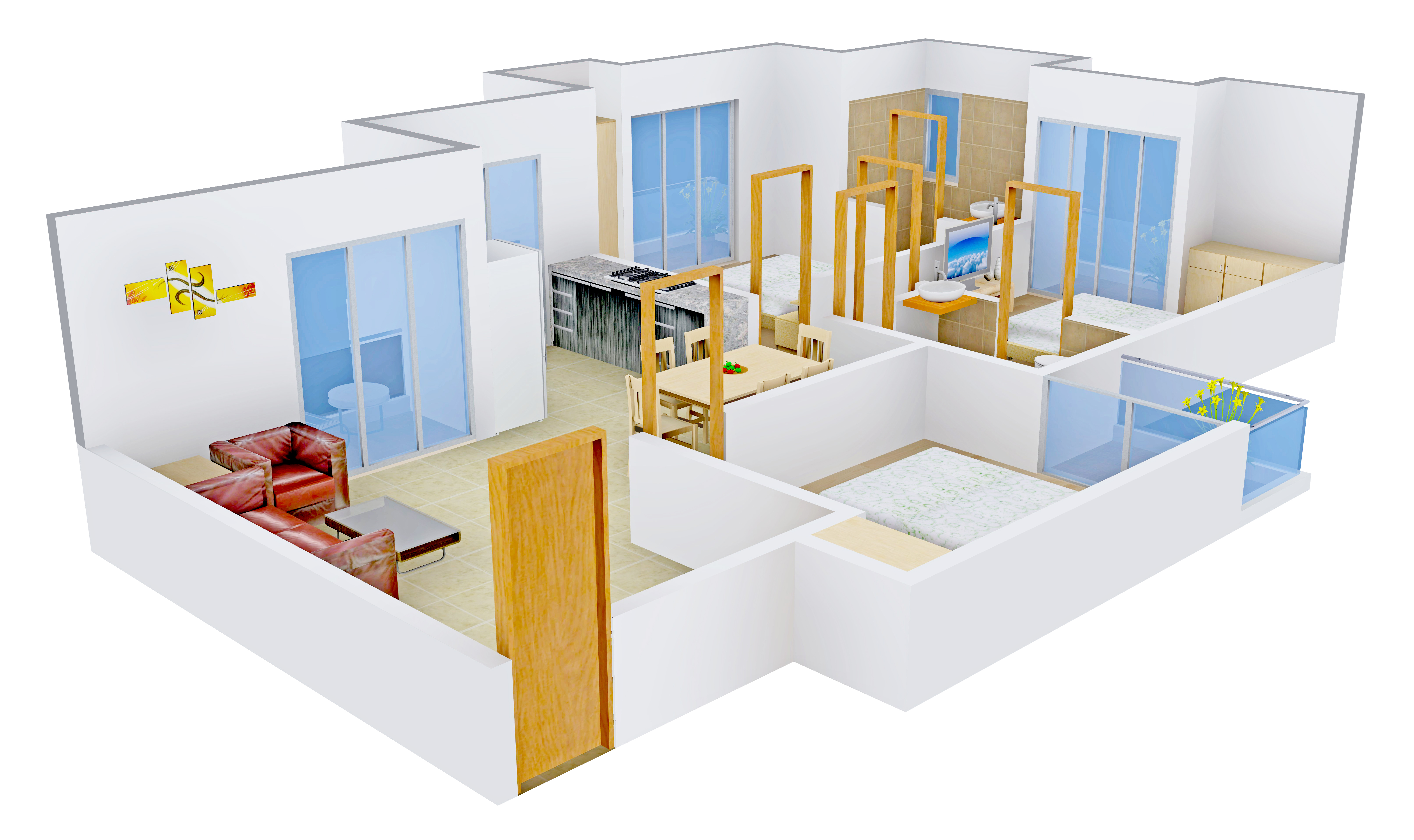 3DFloorPlan of Amrapali Princely Estate