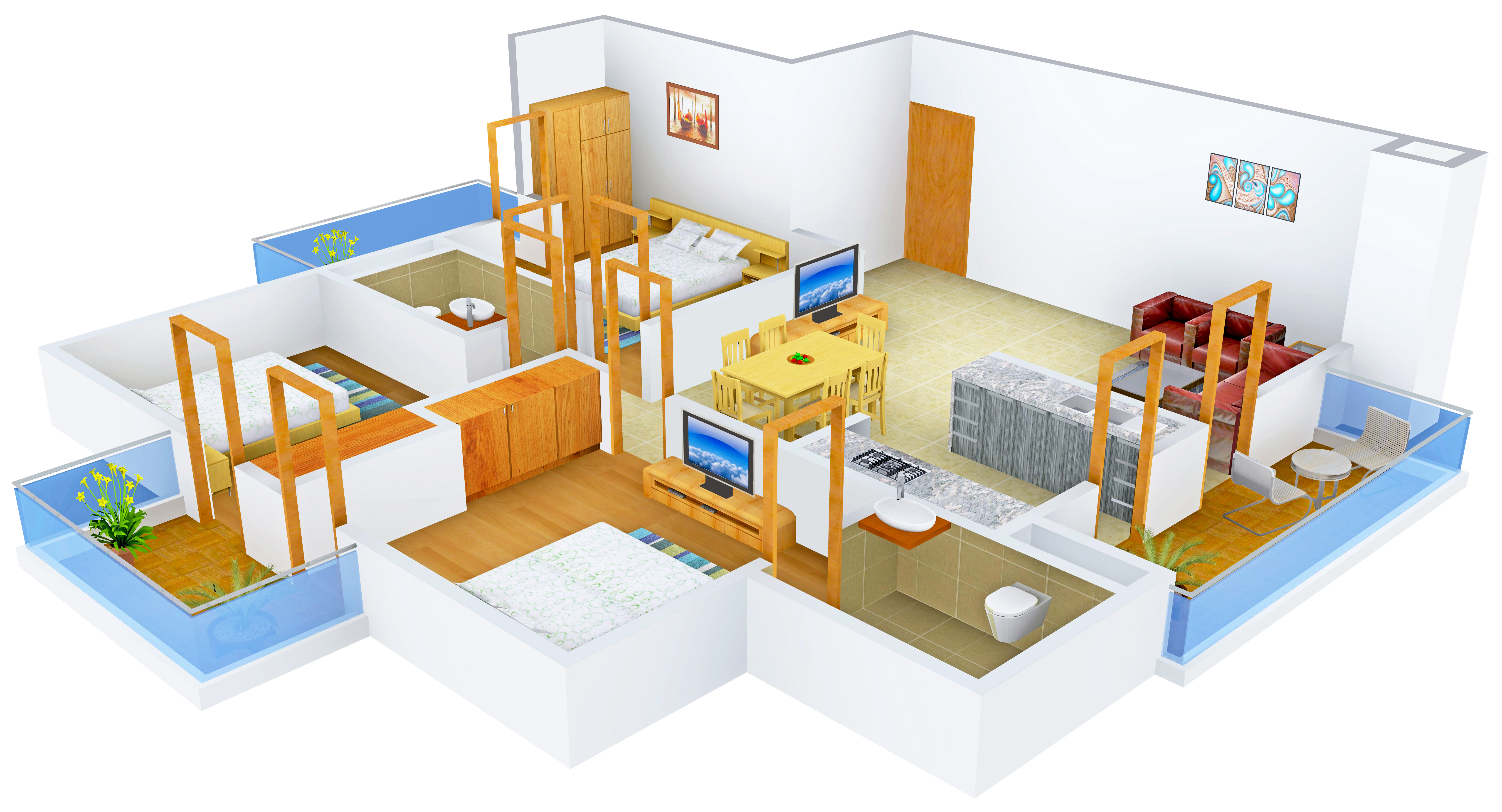3DFloorPlan of Shubhkamna Tec Homes