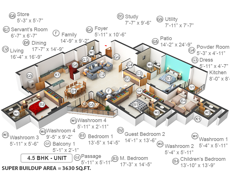 3DFloorPlan of Brigade Exotica