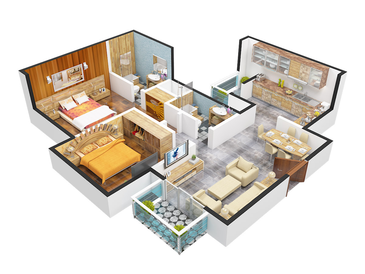 3DFloorPlan of Adani The Meadows