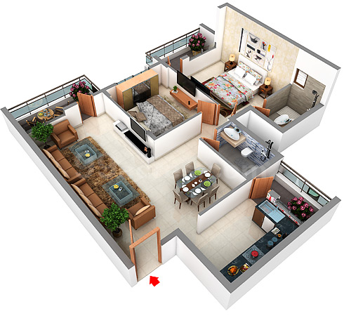 3DFloorPlan of Vaishnavi Rathnam