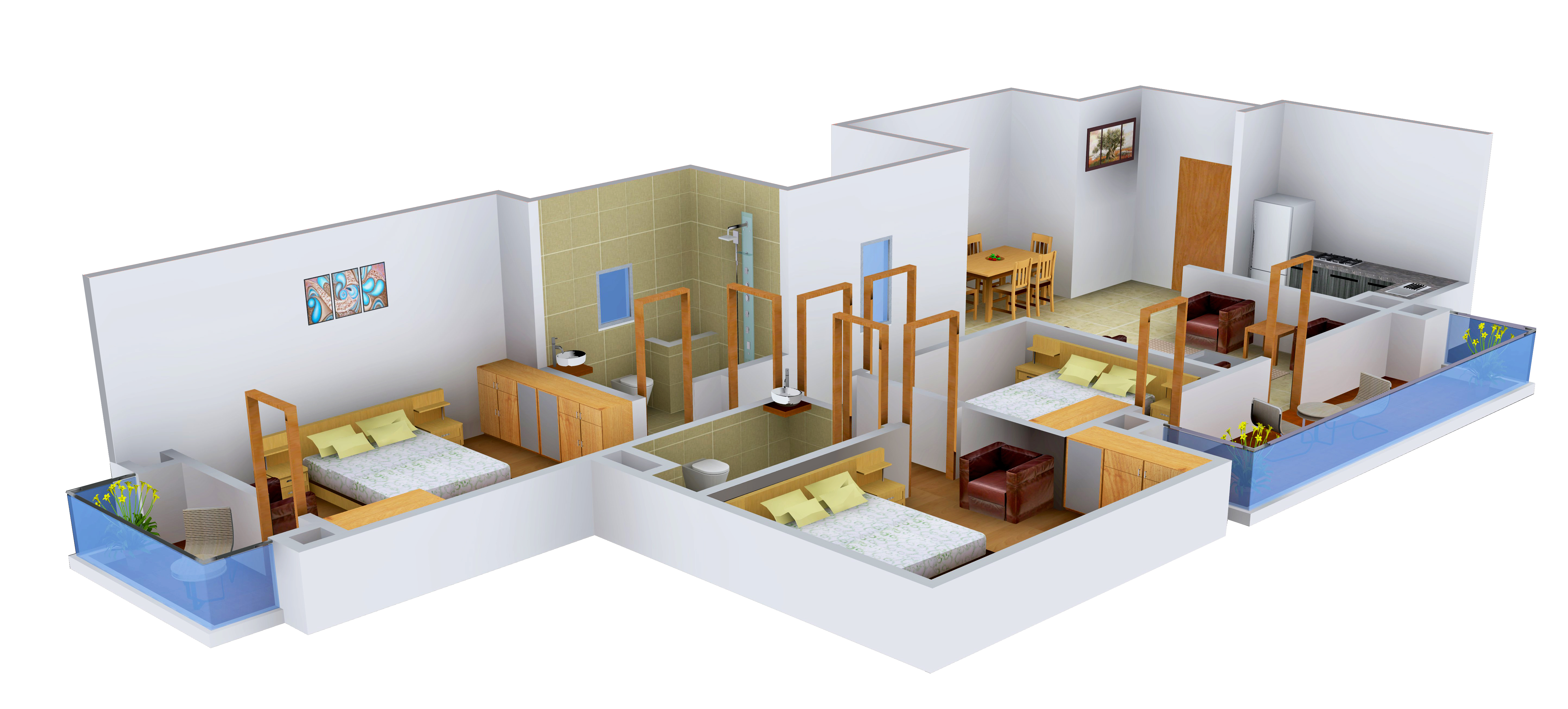 3DFloorPlan of Umang Winter Hills