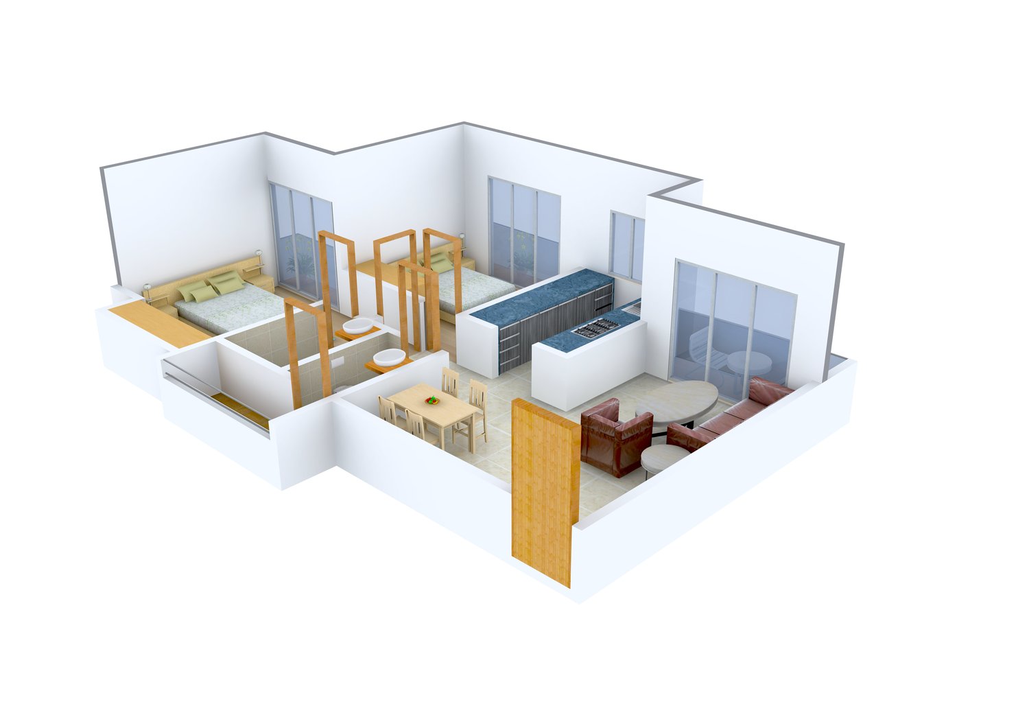 3DFloorPlan of SD Bhalerao Prity Park