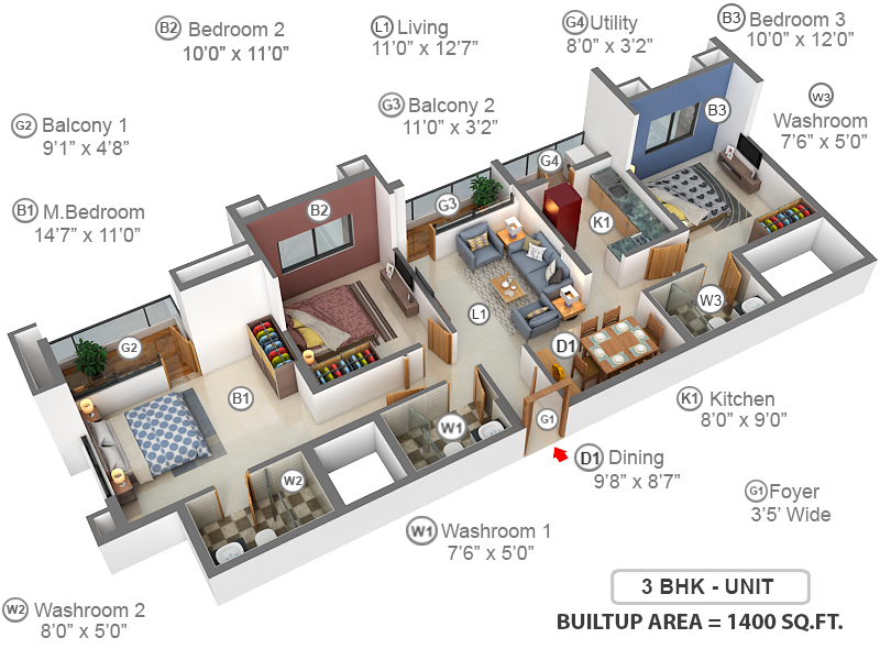 3DFloorPlan of KG Signature City