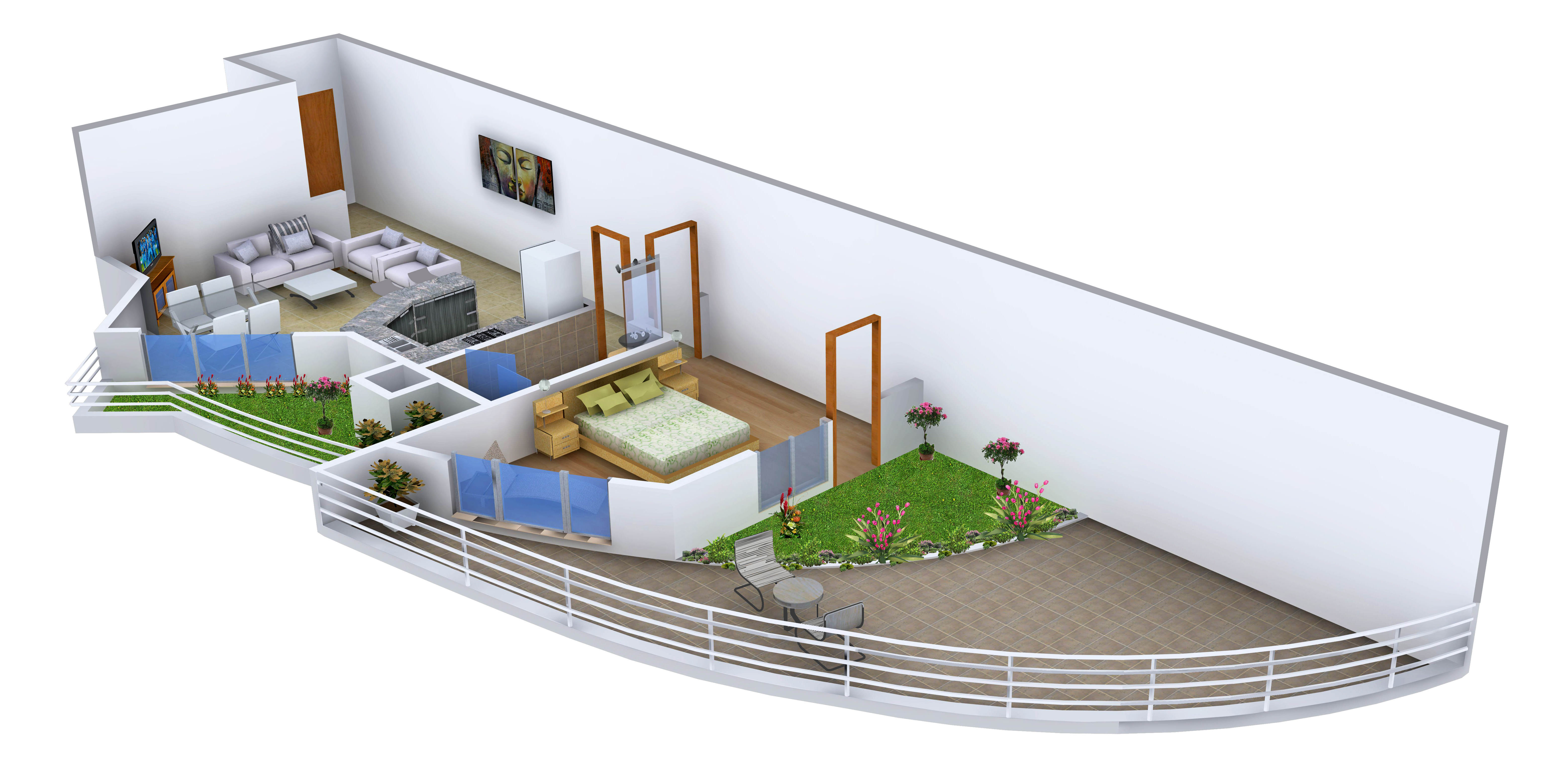 3DFloorPlan of Raheja Revanta Gurgaon