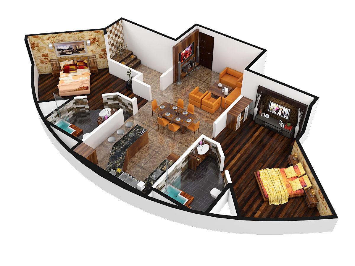 3DFloorPlan of Raheja Revanta Gurgaon