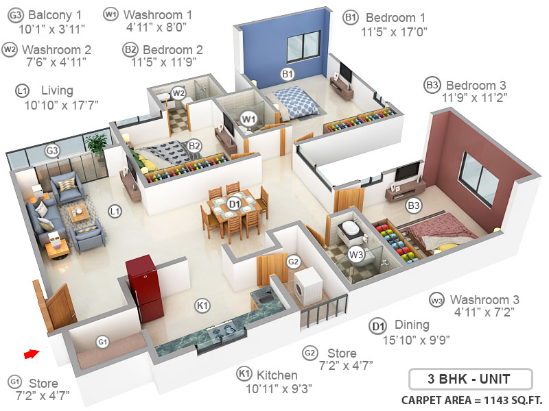 3DFloorPlan of Applewoods Sorrel
