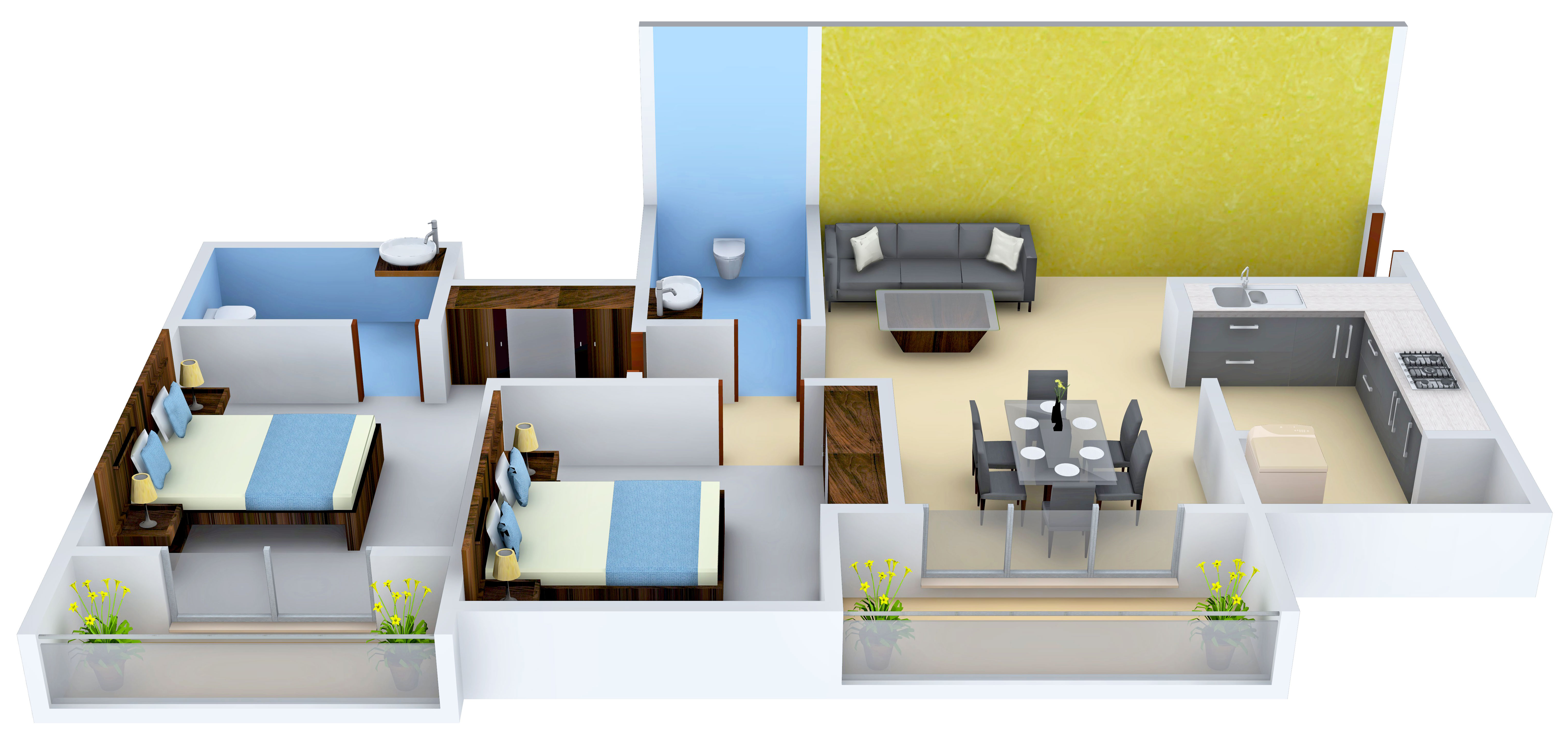 3DFloorPlan of Sattva Melody